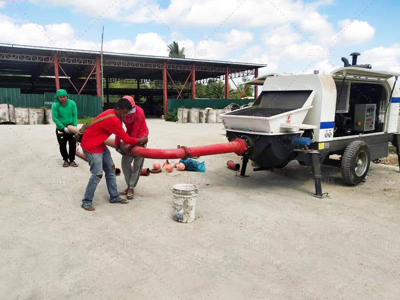 Concrete Trailer Pump for Workshop Construction