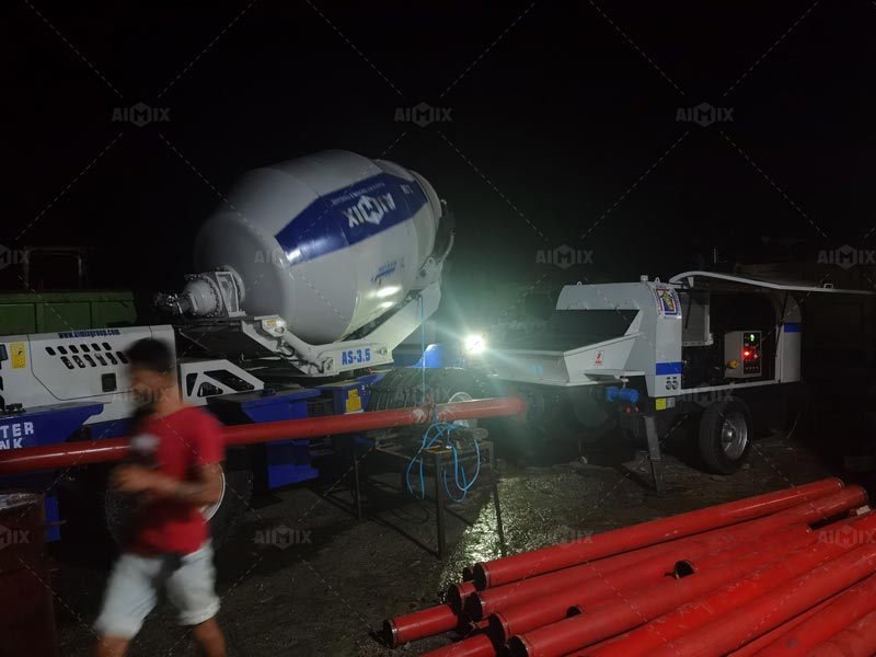 Self-Loading Concrete Mixer for the Night Work