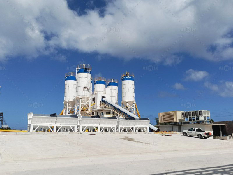 AJ180 Ready Mix Concrete Batching Plant Installed in Guam