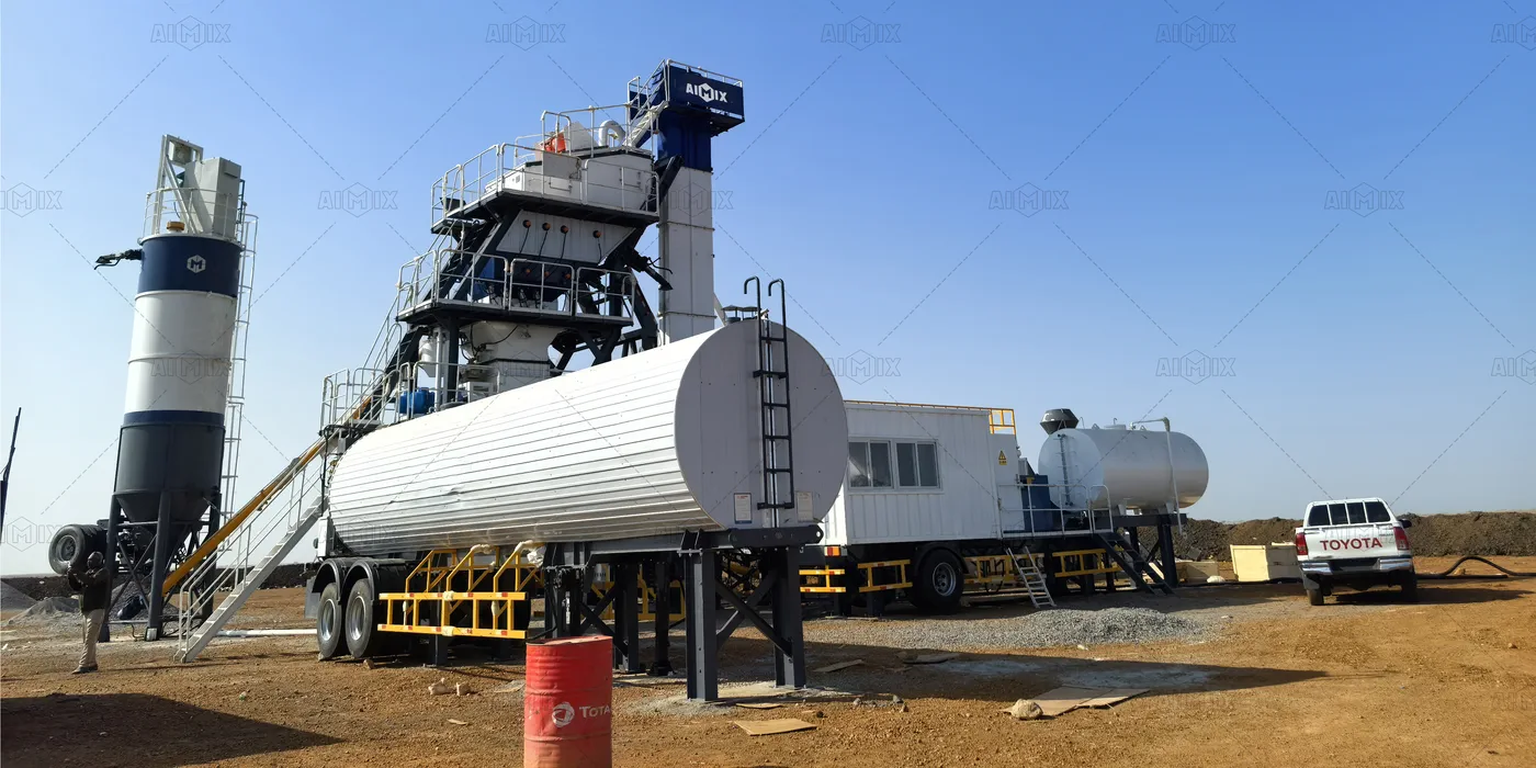 100TPH mobile asphalt batching plant for road construction in Sudan